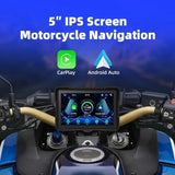 5 Inch Motorcycle Portable GPS Navigation Wireless Carplay Android Auto Display Touch Screen IP67 Waterproof Multimedia Player
