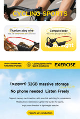 Conduction Headset Bluetooth 5.4 With Mic Waterproof Exercise Fitness Wireless Swimming Sports Headphone New 2026