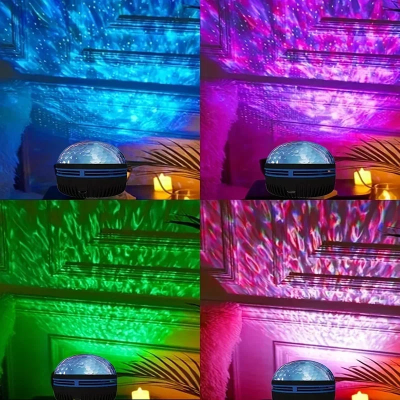 LED Starry Galaxy Projector Light RGB Smart Remote Control Star Aurora Lamp KTV USB for Home Room Camping Wedding Decorations