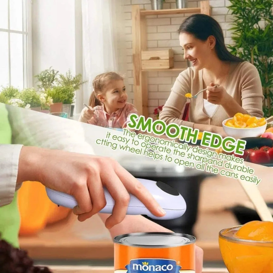 Electric Can Opener | One-Touch Automatic | Smooth Edge | Also Opens Jars & Bottles