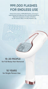 IPL Hair Removal Device | 999,900 Flashes | Painless & Permanent | For Women & Men