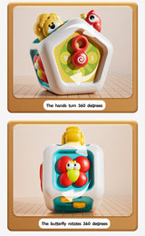 Baby Busy Board Cube Montessori Sensory Toys for Toddler Educational Learning Activities Travel Toy Lock Box Fine Motor Skill