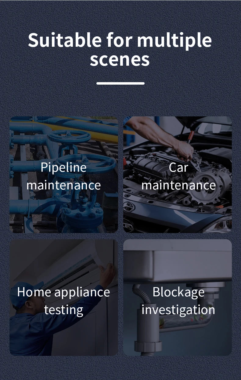 HD Endoscope Inspection Camera | IP67 Waterproof | 8 LED | Type-C & iOS | Car Sewer Pipeline Borescope