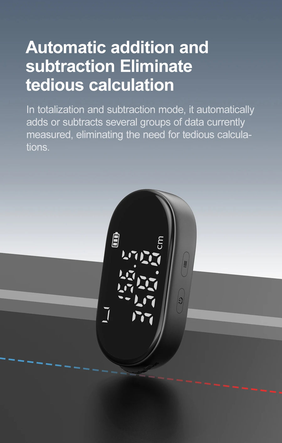DUKA ATuMan Digital Tape Measure Rechargeable Rolling Measuring Tool with Large LCD for Complex Irregular Shapes