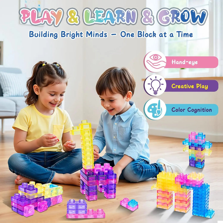 40-Piece Squishy Sensory Blocks | Soft Jelly Building Toy | Stress Relief | Kids Age 3+