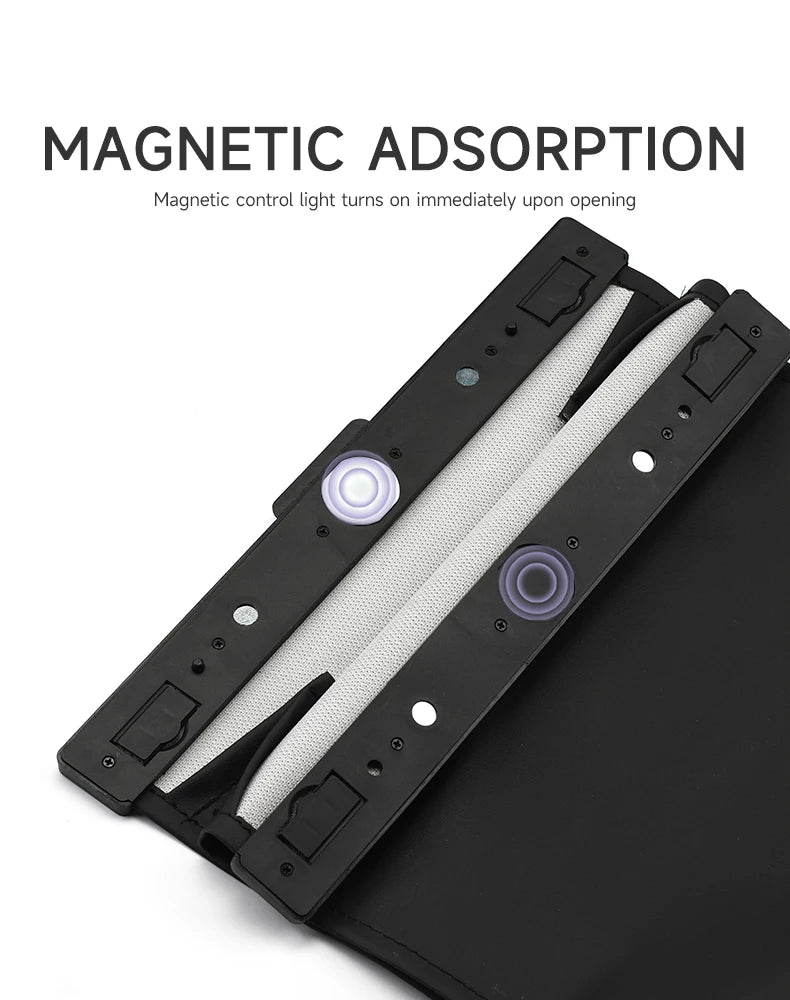 LED Hanging Magnetic Garbage Bag With Light, Waterproof PU Leather Storage Bag for Car Rear Seats, Leak-Proof Car Parts