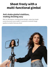 Foldable AI Tracking Gimbal | 360° Auto Rotation Selfie Stick Tripod | For Vlogging