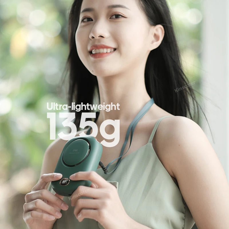 Bladeless Neck Fan | 1800mAh | 3 Speed Settings | USB Rechargeable | Hands-Free Cooling