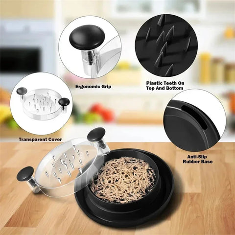 Meat Chicken Shredder Tool | Stainless Steel | Mincing Machine with Lid | Kitchen Grinder