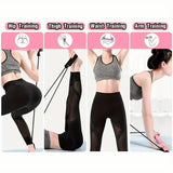 Pilates Resistance Band Kit | Portable Home Gym Set | Full Body Workout