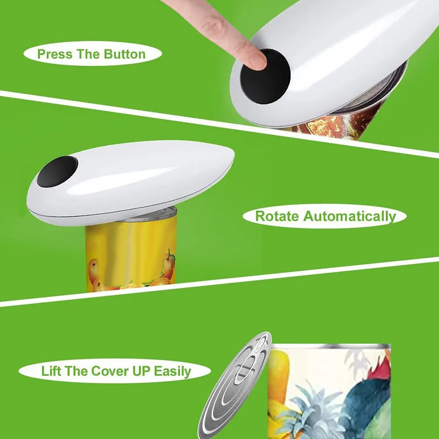 Electric Can Opener | One-Touch Automatic | Smooth Edge | Also Opens Jars & Bottles