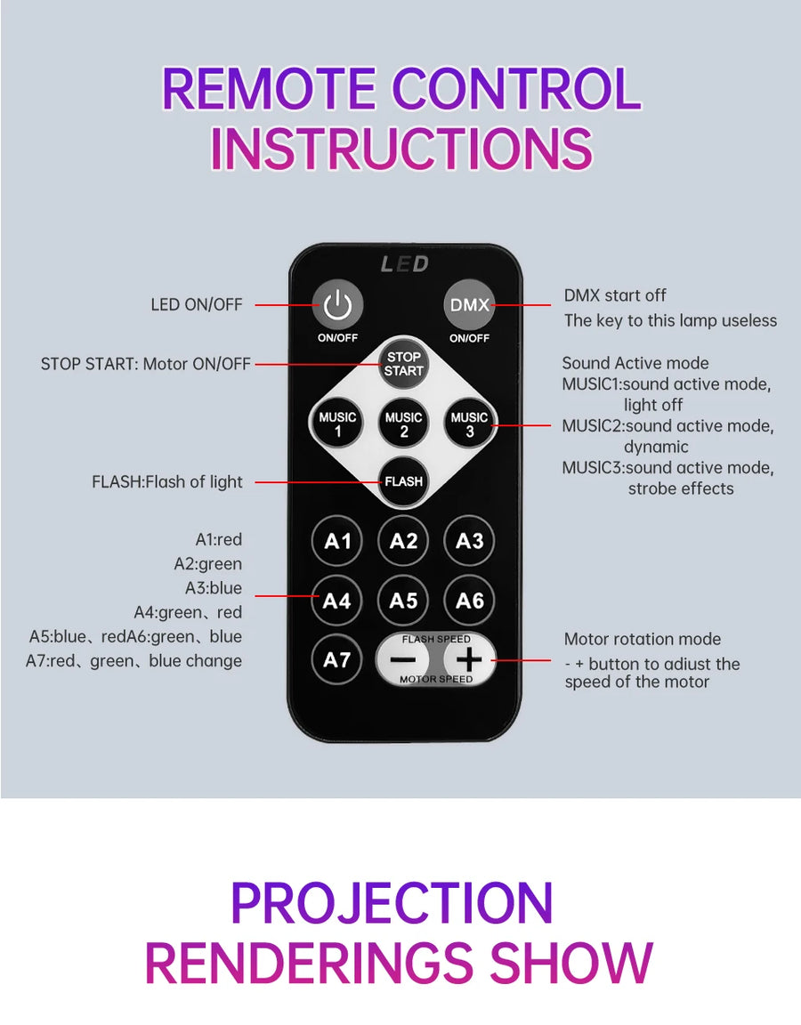 LED Starry Galaxy Projector Light RGB Smart Remote Control Star Aurora Lamp KTV USB for Home Room Camping Wedding Decorations