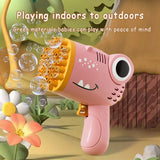 40-Hole Dinosaur Bubble Machine | Electric Handheld Bubble Blaster | Kids Toy