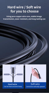 HD Endoscope Inspection Camera | IP67 Waterproof | 8 LED | Type-C & iOS | Car Sewer Pipeline Borescope