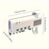 3-in-1 UV Toothbrush Sanitizer Holder | Toothpaste Dispenser | Wall-Mounted No-Drill