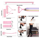Pilates Resistance Band Kit | Portable Home Gym Set | Full Body Workout