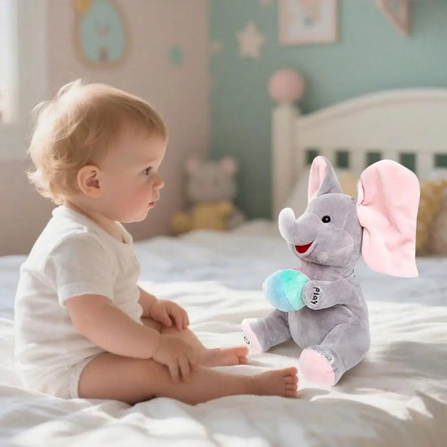 Hide-and-seek Elephant Plush Toy Elephant Toys Plush Singing Elephant With Ears Moving Interactive Toys Stuffed Animal Toy