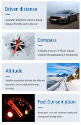 Car Head Up Display OBD + GPS HUD Display Digital GPS Speedometer Water Temp Voltage Fuel Tachometer Speed Alarm Electronic Part