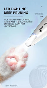 Pet Electric Grooming Trimmer | LED Light | Waterproof | Low Noise | Face, Paw, Ear & Hip | Dogs & Cats