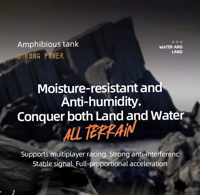 JJRC Q183 RC Tank Amphibious Tracked Tank Remote Control All Terrain Truck Climbing Off-Road Vehicle Waterproof Toy Kid Gifts
