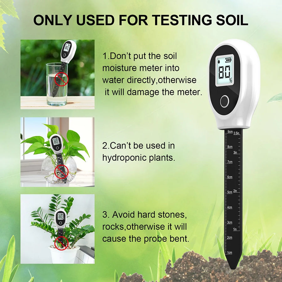 Soil Moisture Sensor Monitor Plants Moist Testing Tool Soil Hygrometer Plant Detector Garden Care Planting Humidity Meter