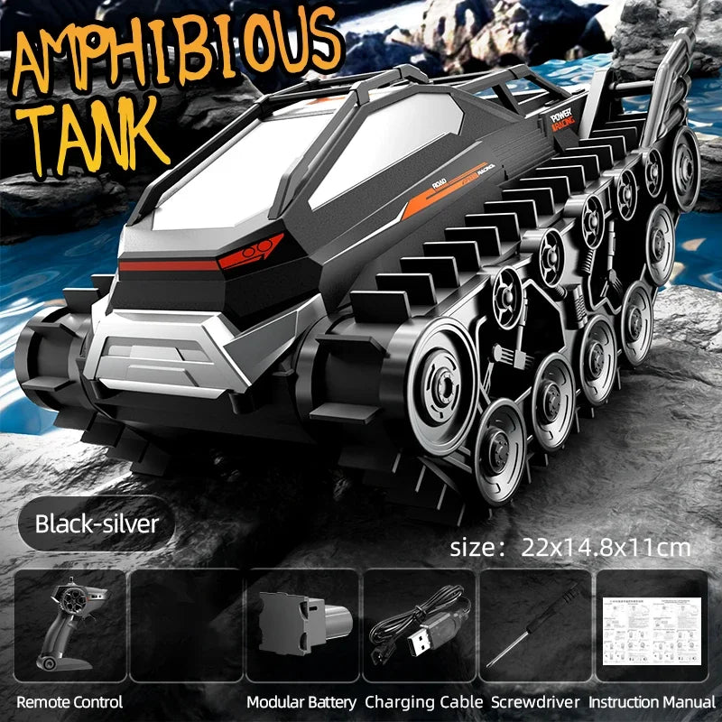 JJRC Q183 RC Tank Amphibious Tracked Tank Remote Control All Terrain Truck Climbing Off-Road Vehicle Waterproof Toy Kid Gifts