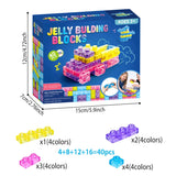 40-Piece Squishy Sensory Blocks | Soft Jelly Building Toy | Stress Relief | Kids Age 3+