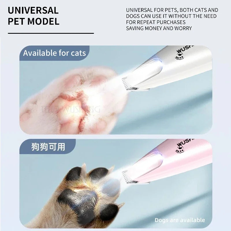 Pet Electric Grooming Trimmer | LED Light | Waterproof | Low Noise | Face, Paw, Ear & Hip | Dogs & Cats