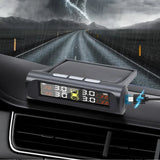 TPMS Solar Tire Pressure Sensor Car Tire Pressure Monitoring System with 4 Wheel Internal External Sensors TMPS
