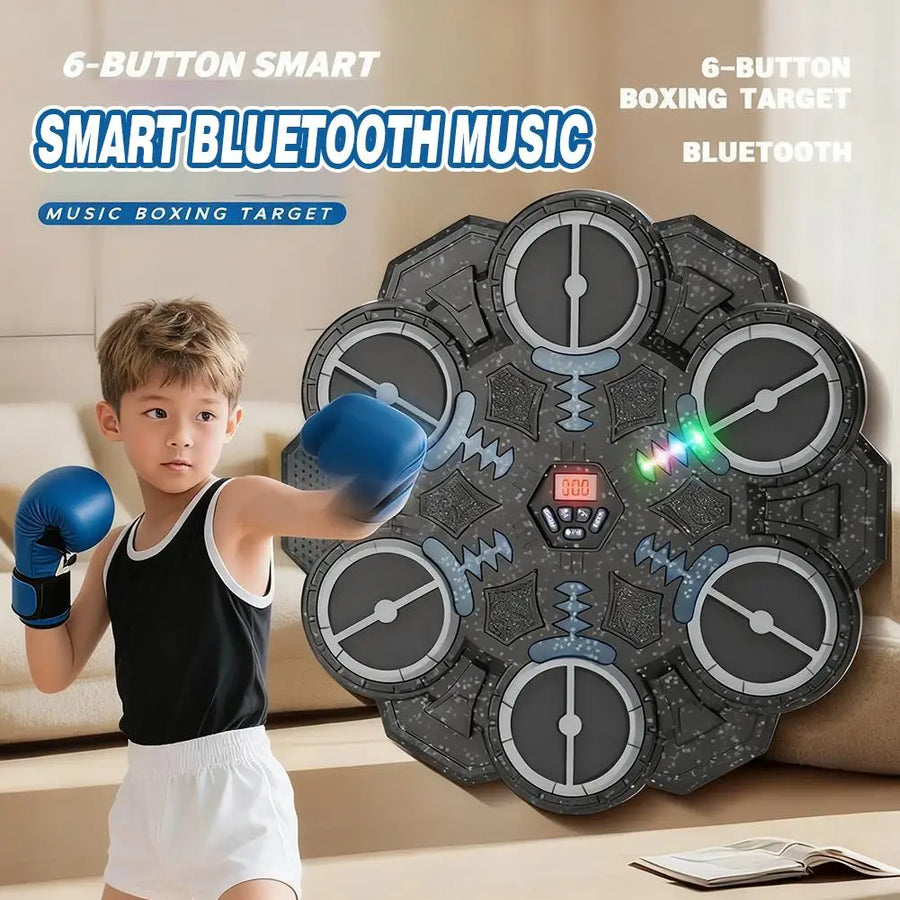 Smart Music Boxing Machine | Wall-Mounted | Bluetooth | LED Lights | 9 Speeds | Kids & Adults