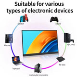 15.6-Inch Portable Monitor | HD 1366x768 | For Laptop, Xbox, PS4/5 & Switch