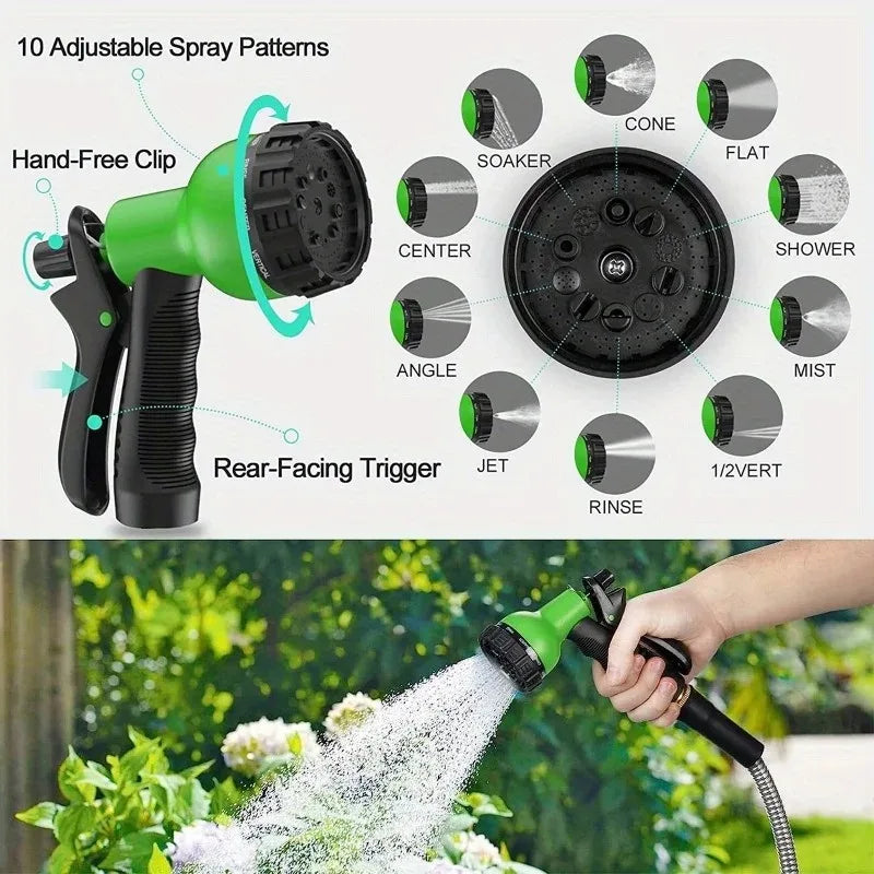 8-Mode High Pressure Garden Hose Nozzle | Car Wash & Yard Sprayer | Adjustable Water Gun