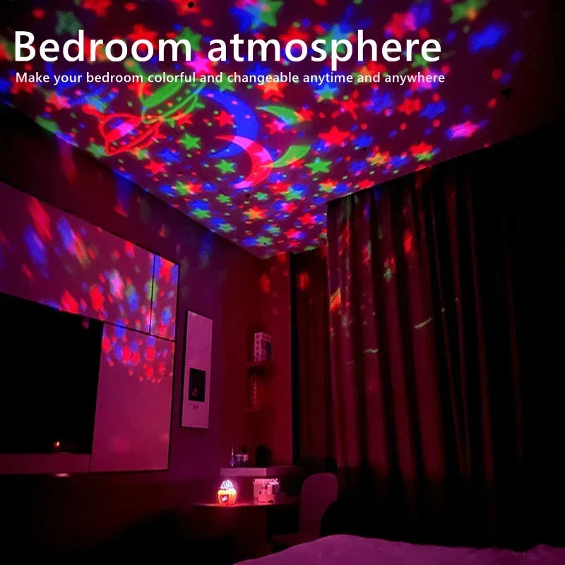 LED Starry Galaxy Projector Light RGB Smart Remote Control Star Aurora Lamp KTV USB for Home Room Camping Wedding Decorations