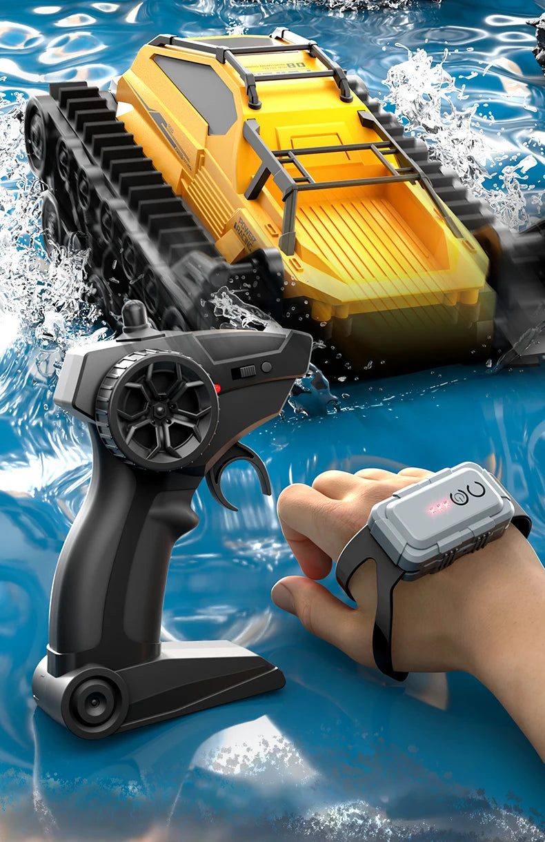 JJRC Q183 RC Tank Amphibious Tracked Tank Remote Control All Terrain Truck Climbing Off-Road Vehicle Waterproof Toy Kid Gifts