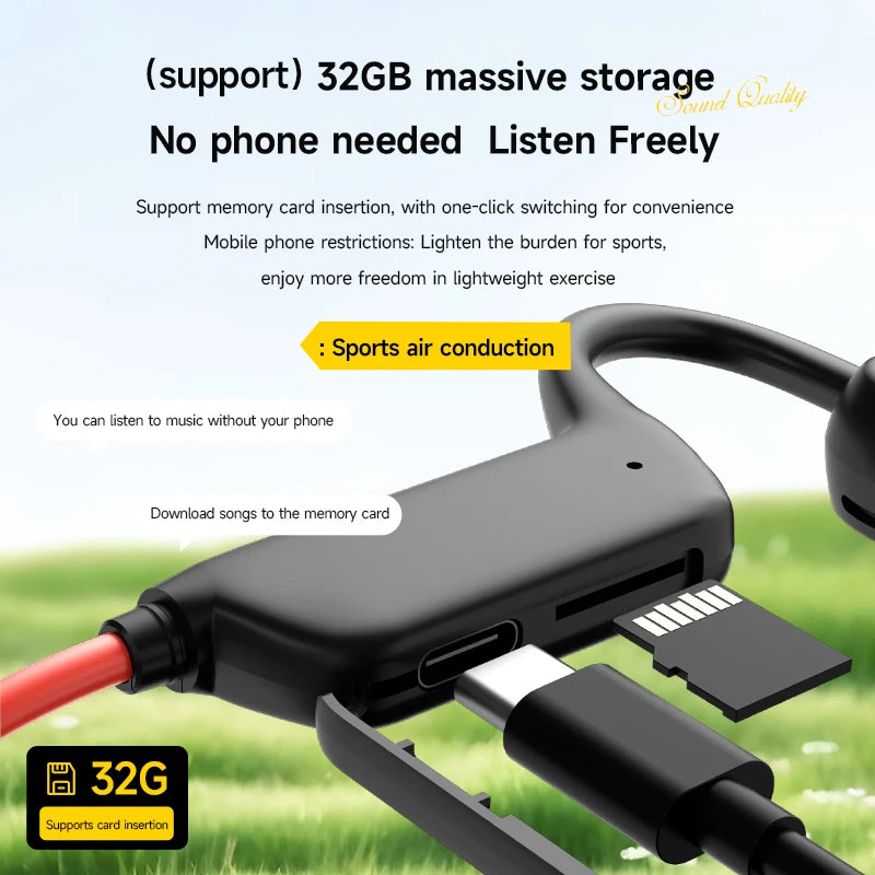 Conduction Headset Bluetooth 5.4 With Mic Waterproof Exercise Fitness Wireless Swimming Sports Headphone New 2026