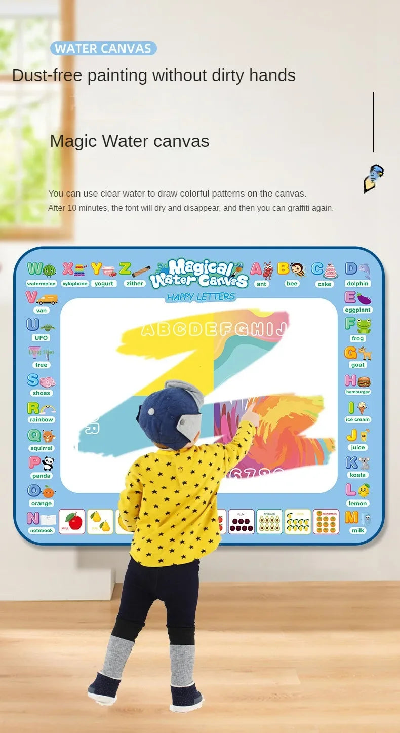 Magic Water Drawing Mat | 100x80cm Reusable | Montessori Painting Board | Educational Kids Toy