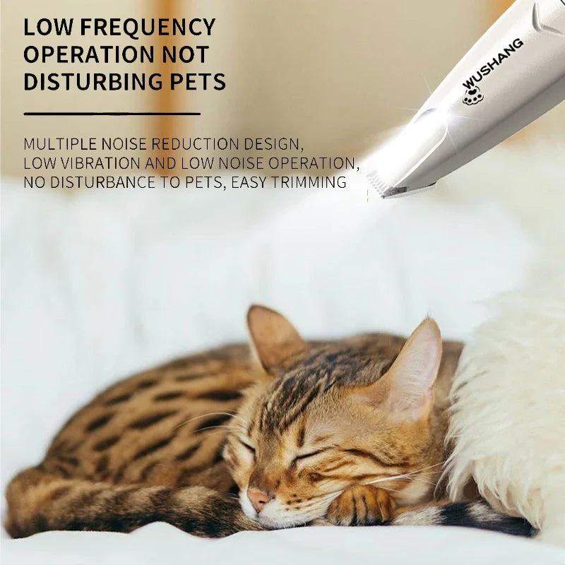 Pet Electric Grooming Trimmer | LED Light | Waterproof | Low Noise | Face, Paw, Ear & Hip | Dogs & Cats