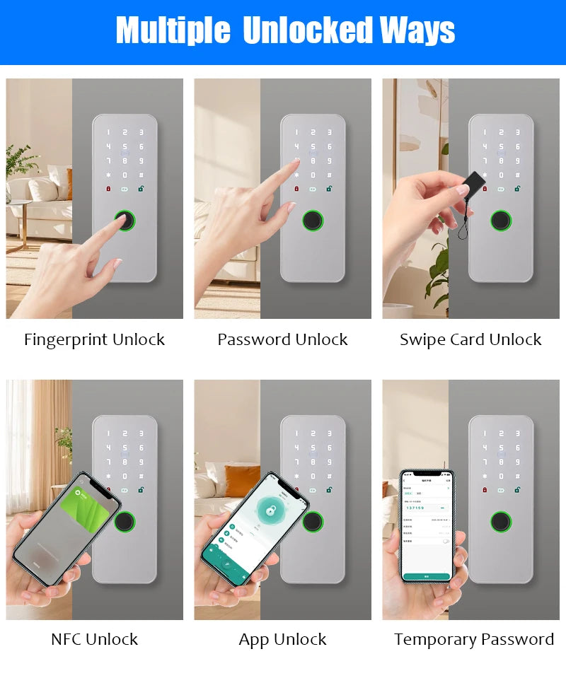 WAFU Smart Door Lock | Fingerprint & Password | WiFi & Bluetooth | Remote App Control