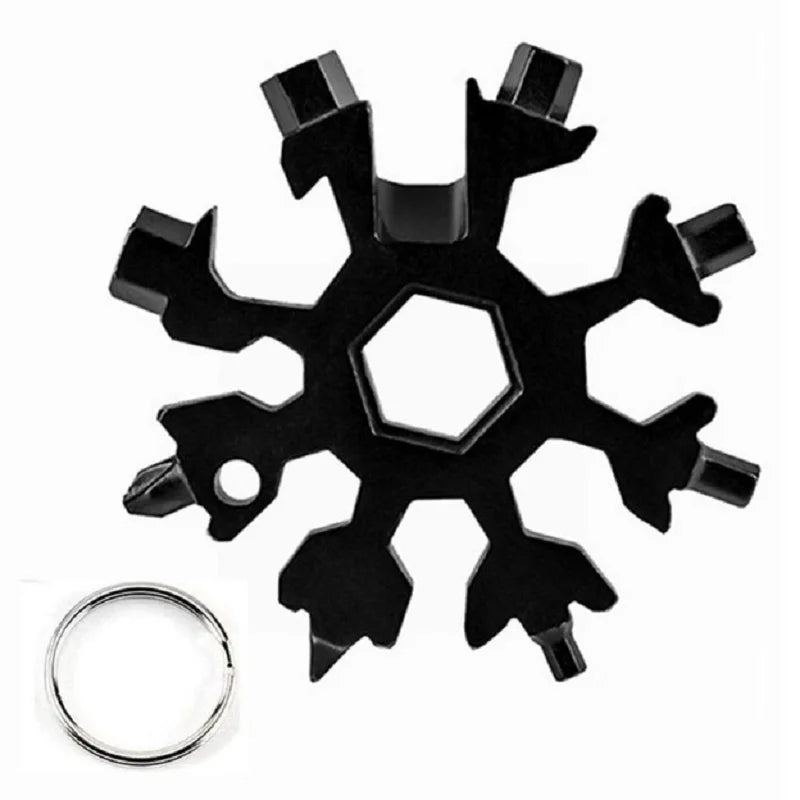 18-in-1 Stainless Steel Multi-Tool | Snowflake Design | Folding Pocket Tool Kit