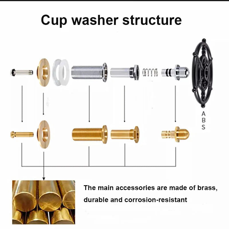 Kitchen Sink Glass Rinser Automatic Cup Washer High Pressure Water Sprayer for Bottles Cups