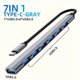 USB C Hub 8In1 7in2 7in1 Type C 3.1 To 4K HDMI Adapter with RJ45 SD/TF Card Reader PD Fast Charge for MacBook Notebook Laptop