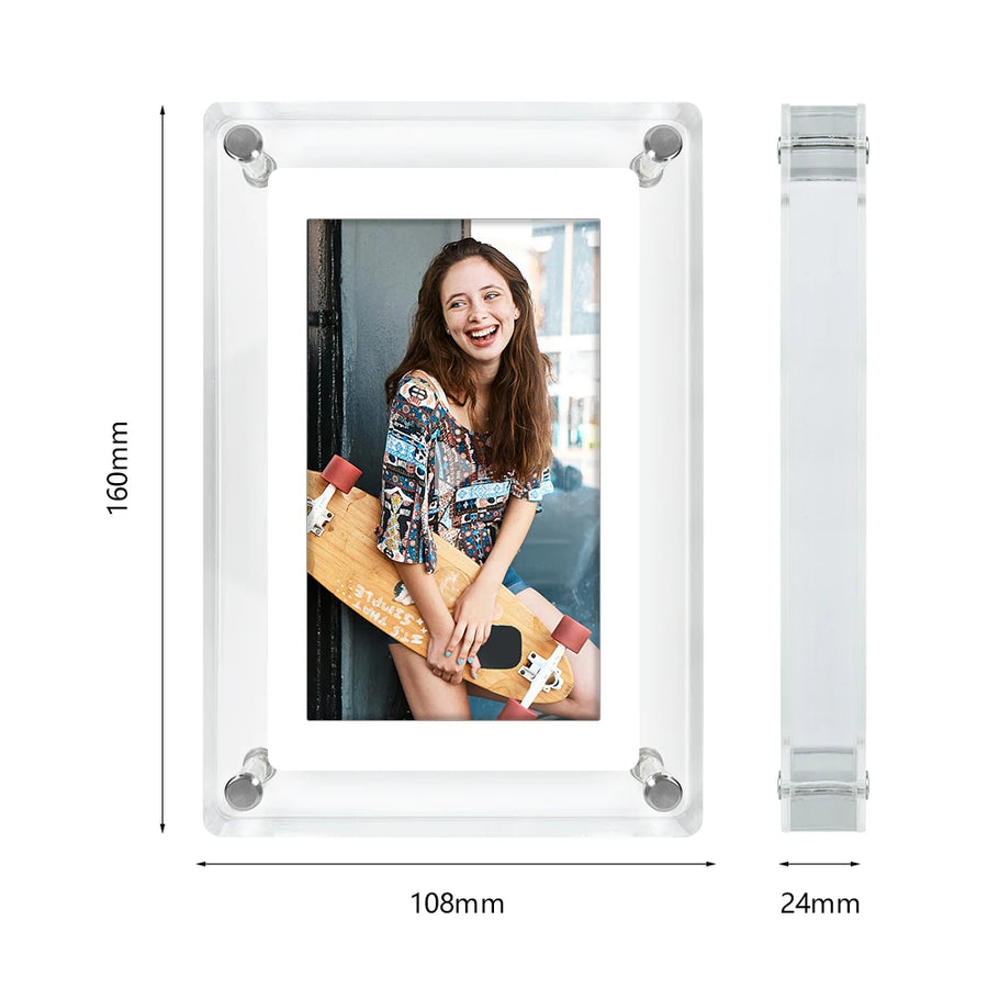 Acrylic Digital Photo Frame 5 Inch 1200mAh Vertical Display IPS Screen 4G Memory Battery Porta Retrato Digital Picture Frame
