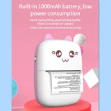 58mm Mini Portable Thermal Printer | Wireless Bluetooth | Photos, Labels & QR Codes | 200DPI | Pink & Blue
