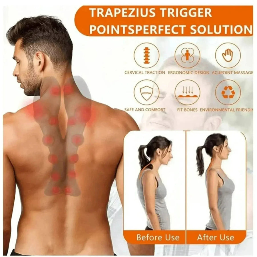 Cervical Neck Stretcher & Shoulder Massager | Trigger Point Relief | Portable Device