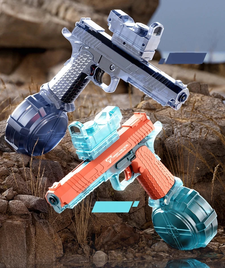 Automatic Desert Eagle Water Gun Toys Electric Shooting Flashing Lights Battle Water Pistol Spray Outdoor Pool Toys for Boy Gift