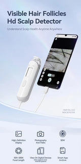 New 50X-200X Magnifying Hair Follicles Scalp Detector Skin Analyzer Microscope Tool High Definition Skin Tester Support APP