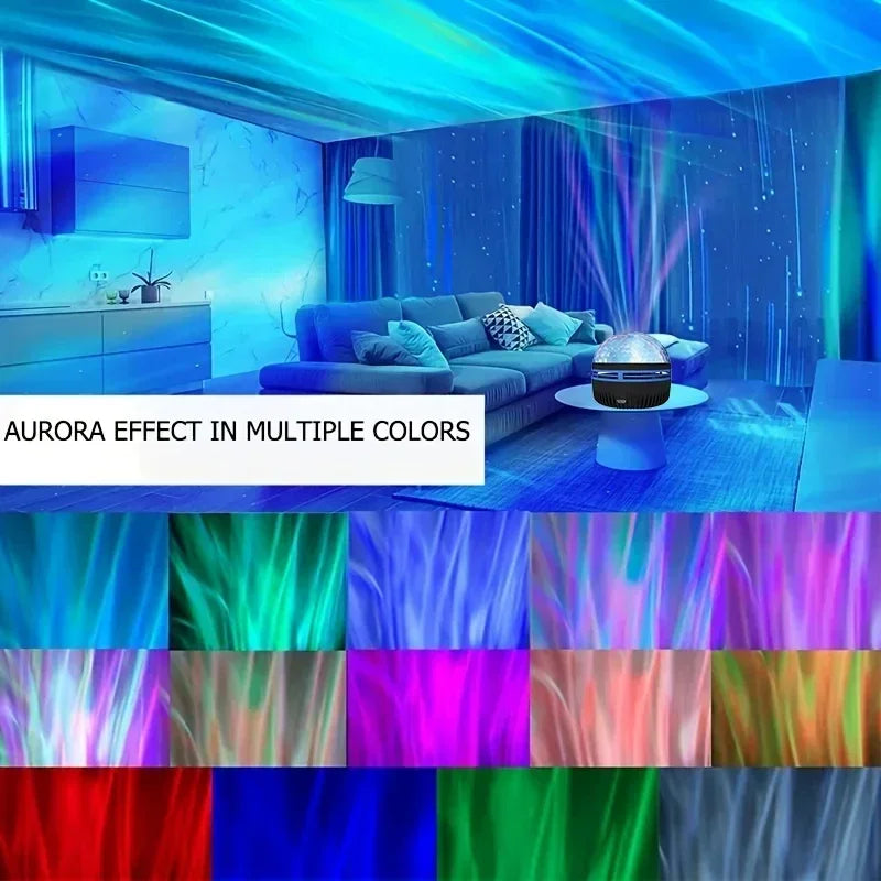 LED Starry Galaxy Projector Light RGB Smart Remote Control Star Aurora Lamp KTV USB for Home Room Camping Wedding Decorations