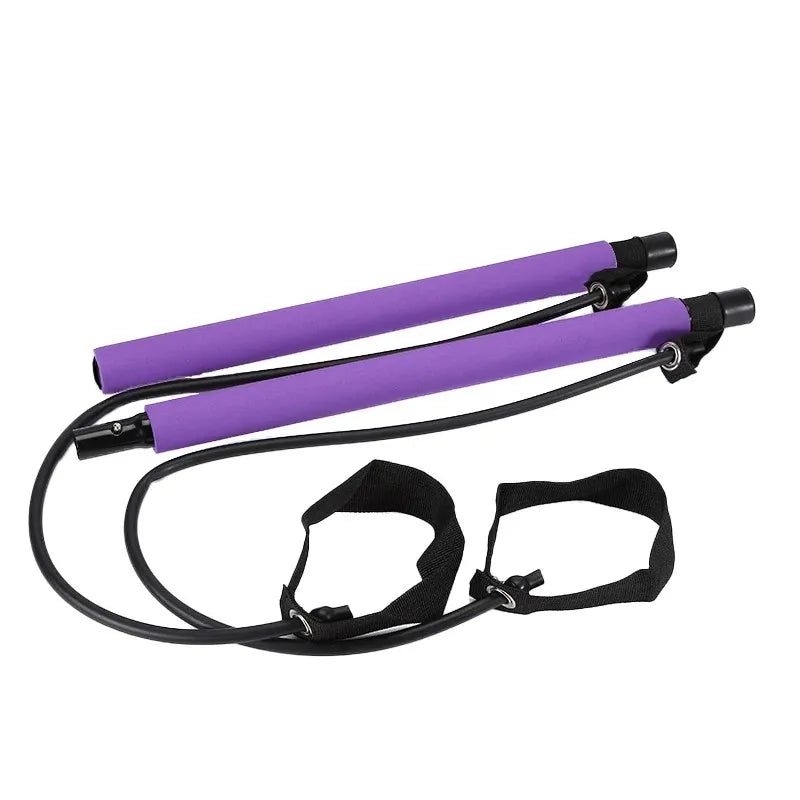 Pilates Resistance Band Kit | Portable Home Gym Set | Full Body Workout