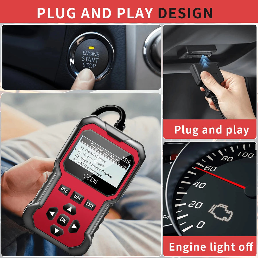 OBD2 Car Diagnostic Scanner | Engine Fault Code Reader | All OBD-II Cars 1996+ | 6 Colors