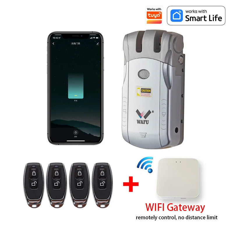 WAFU Smart Door Lock | Fingerprint & Password | WiFi & Bluetooth | Remote App Control